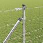 Preview: Feldzaun 1,2 x 25 m verzinkter Stahl, Zaunpfosten mit Spike 13 Stück Ø32 mm 140 cm verzinkter Stahl