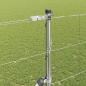 Preview: Feldzaun 1.5x25 m feuerverzinkter Stahl, Zaunpfosten mit Spike 13 Stück Ø32 mm 170 cm feuerverzinkter Stahl