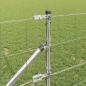 Preview: Wiesenzaun 0,8x100 m verzinkter Stahl, Zaunpfosten mit Schraube 13 Stk Ø32 mm 100 cm verzinkter Stahl