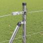 Preview: Feldzaun 1x25 m Verzinkter Stahl, Zaunpfosten mit Basisplatten 13 Stück Ø32mm 110cm Verzinkter Stahl