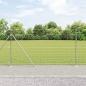 Preview: ARDEBO.de - Feldzaun 1,4x25 m verzinkter Stahl, Zaunpfosten mit Bodenplatten 13 Stück Ø32mm 78,5cm verzinkter Stahl