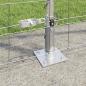 Preview: Feldzaun 1,4x25 m verzinkter Stahl, Zaunpfosten mit Bodenplatten 13 Stück Ø32mm 78,5cm verzinkter Stahl