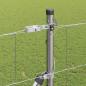 Preview: Feldzaun 1,4x25 m verzinkter Stahl, Zaunpfosten mit Bodenplatten 13 Stück Ø32mm 78,5cm verzinkter Stahl