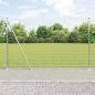 Preview: ARDEBO.de - Feldzaun 1,5x25 m Verzinkter Stahl, Zaunpfosten mit Bodenplatten 13 Stück Ø32mm 83,5cm Verzinkter Stahl