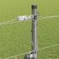 Preview: Feldzaun 1,6x25 m verzinkter Stahl, Zaunpfosten mit Grundplatten 13 Stk Ø32mm 88,5cm verzinkter Stahl