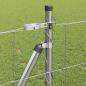 Preview: Feldzaun 1x50 m Verzinkter Stahl, Zaunpfosten mit Fußplatten 13 Stück Ø32mm 110cm Verzinkter Stahl