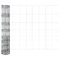 Preview: Feldzaun 1x50 m Verzinkter Stahl, Zaunpfosten mit Fußplatten 13 Stück Ø32mm 110cm Verzinkter Stahl