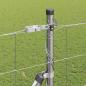 Preview: Feldzaun 1,4x50 m Verzinkter Stahl, Zaunpfosten mit Bodenplatten 13 Stk Ø32mm 78,5cm Verzinkter Stahl