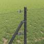 Preview: Sechseckzaun Grau 0,6x10 m Stahl, Zaunpfosten 7 Stück Grau Ø32 mm 100 cm Verzinkter Stahl