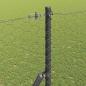 Preview: Sechseckzaun Grau 1,6x25 m Stahl, Zaunpfosten 13 Stück Grau Ø32 mm 210 cm verzinkter Stahl