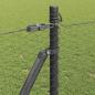 Preview: Sechseckzaun Grau 1x10 m Stahl, Zaunpfosten mit Fundamentplatten 7 Stück Ø32mm 110cm galvanisierter Stahl