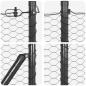 Preview: Sechseckzaun Grau 1x10 m Stahl, Zaunpfosten mit Fundamentplatten 7 Stück Ø32mm 110cm galvanisierter Stahl