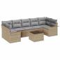 Preview: 8-teiliges Garten Sofa Set mit Kissen in Beige aus Poly Rattan, 2-Sitzer Garten Sofa mit Stauraum & Kissen in Beige aus Poly Rattan