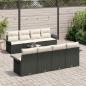 Preview: 9-teiliges Garten-Sofa-Set mit Kissen Schwarz Poly Rattan, {en-US=2-Sitzer Garten-Sofa mit Stauraum & Kissen Schwarz Poly Rattan, fr-FR=Canapé de jardin 2 places avec rangement et coussins en poly rotin noir, fr-CA=Canapé de jardin 2 places avec rangement
