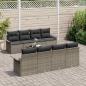 Preview: 9-teiliges Garten-Sofa-Set mit Kissen Grau Poly-Rattan, 2-Sitzer Garten-Sofa mit Stauraum & Kissen Grau Poly-Rattan