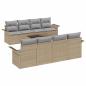 Preview: 9-teiliges Gartensofa-Set mit Kissen Beige Poly-Rattan, 2-Sitzer Gartensofa mit Stauraum & Kissen Beige Poly-Rattan