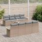 Preview: 9-teiliges Gartensofa-Set mit Kissen Beige Poly-Rattan, 2-Sitzer Gartensofa mit Stauraum & Kissen Beige Poly-Rattan