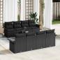 Preview: ARDEBO.de - 9-teiliges Garten Sofa Set mit Kissen Schwarz Poly Rattan, 2-Sitzer Garten Sofa mit Stauraum & Kissen Schwarz Poly Rattan