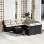 Preview: ARDEBO.de - Gartensofa-set 9 stk. Schwarz und Creme Poly-Rattan