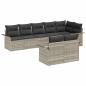 Preview: 8-teiliges Garten Sofa Set mit Kissen Hellgrau Poly Rattan, 2-Sitzer Garten Sofa mit Stauraum & Kissen Hellgrau Poly Rattan
