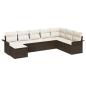 Preview: 8-teiliges Garten-Sofa-Set mit Kissen Braun Poly Rattan, 2-Sitzer Garten-Sofa mit Stauraum & Kissen Braun Poly Rattan