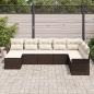 Preview: 8-teiliges Garten-Sofa-Set mit Kissen Braun Poly Rattan, 2-Sitzer Garten-Sofa mit Stauraum & Kissen Braun Poly Rattan