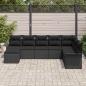 Preview: 8-teiliges Gartensofa Set mit Kissen Schwarz Poly Rattan, 2-Sitzer Gartensofa mit Stauraum & Kissen Schwarz Poly Rattan