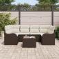 Preview: Garten-Sofa-Set 7 stk. 6-Sitzanzahl Braun und Creme