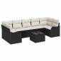 Preview: 8-teiliges Garten-Sofa-Set mit Kissen Schwarz Poly Rattan, 2-Sitzer Garten-Sofa mit Stauraum & Kissen Schwarz Poly Rattan