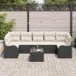 Preview: 8-teiliges Garten-Sofa-Set mit Kissen Schwarz Poly Rattan, 2-Sitzer Garten-Sofa mit Stauraum & Kissen Schwarz Poly Rattan