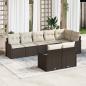 Preview: ARDEBO.de - 8-teiliges Garten Sofa Set mit Kissen Braun Poly Rattan, 2-Sitzer Garten Sofa mit Stauraum & Kissen Braun Poly Rattan