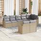 Preview: ARDEBO.de - 8-teiliges Garten Sofa Set mit Kissen Beige Poly Rattan, 2-Sitzer Garten Sofa mit Stauraum & Kissen Beige Poly Rattan