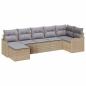 Preview: Gartensofa-set 7 stk. Beige und Hellgrau Poly-Rattan