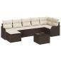 Preview: Gartensofa-set 8 stk. Braun und Weiß Poly-Rattan