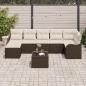 Preview: Gartensofa-set 8 stk. Braun und Weiß Poly-Rattan