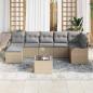 Preview: Garten-Sofa-Set mit Kissen 8 pcs Beige und Hellgrau Poly Rattan