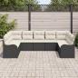 Preview: 9-teiliges Garten Sofa Set mit Kissen schwarzes Poly Rattan, 2-Sitzer Garten Sofa mit Stauraum & Kissen schwarzes Poly Rattan