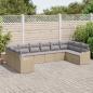 Preview: ARDEBO.de - 10-teiliges Garten Sofa Set mit Kissen Beiges Poly Rattan, 2-Sitzer Garten Sofa mit Stauraum & Kissen Beiges Poly Rattan