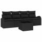 Preview: Gartensofa-set 5 stk. 4-Sitzer Schwarz Poly-Rattan