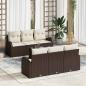 Preview: ARDEBO.de - 7-teiliges Garten Sofa Set mit Kissen Braun Poly Rattan, 2-Sitzer Garten Sofa mit Stauraum & Kissen Braun Poly Rattan