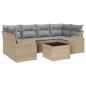 Preview: ARDEBO.de - 7-teiliges Garten-Sofa-Set mit Kissen Beige Poly-Rattan, 2-Sitzer Garten-Sofa mit Stauraum & Kissen Beige Poly-Rattan