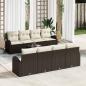 Preview: ARDEBO.de - 9-teiliges Garten-Sofa Set mit Kissen Braun Poly Rattan, 2-Sitzer Garten-Sofa mit Stauraum & Kissen Braun Poly Rattan