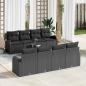 Preview: ARDEBO.de - 9-teiliges Garten-Sofa-Set mit Kissen Schwarz Poly Rattan, 2-Sitzer Garten-Sofa mit Stauraum & Kissen Schwarz Poly Rattan