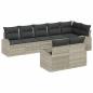 Preview: 8-teiliges Garten-Sofa-Set mit Kissen Hellgrau Poly-Rattan, 2-Sitzer Garten-Sofa mit Stauraum und Kissen Hellgrau Poly-Rattan