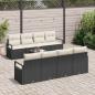Preview: 9-teiliges Garten-Sofa-Set mit Kissen Schwarz Poly-Rattan, 2-Sitzer Garten-Sofa mit Stauraum und Kissen Schwarz Poly-Rattan