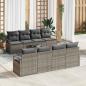 Preview: ARDEBO.de - 9-teiliges Garten-Sofa-Set mit Kissen Grau Poly-Rattan, 2-Sitzer Garten-Sofa mit Stauraum & Kissen Grau Poly-Rattan