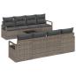 Preview: 9-teiliges Garten-Sofa-Set mit Kissen Grau Poly-Rattan, 2-Sitzer Garten-Sofa mit Stauraum & Kissen Grau Poly-Rattan