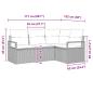 Preview: 4-teiliges Garten Sofa Set mit Kissen in Hellgrau Poly Rattan, 2-Sitzer Garten Sofa mit Stauraum & Kissen in Grau Poly Rattan