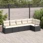 Preview: ARDEBO.de - 6-teiliges Gartensofa Set mit Kissen Schwarz Poly Rattan, 2-Sitzer Gartensofa mit Stauraum & Kissen Schwarz Poly Rattan