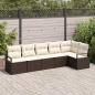 Preview: ARDEBO.de - 6-teiliges Garten Sofa Set mit Kissen Braunes Poly Rattan, 2-Sitzer Garten Sofa mit Stauraum & Kissen Braunes Poly Rattan
